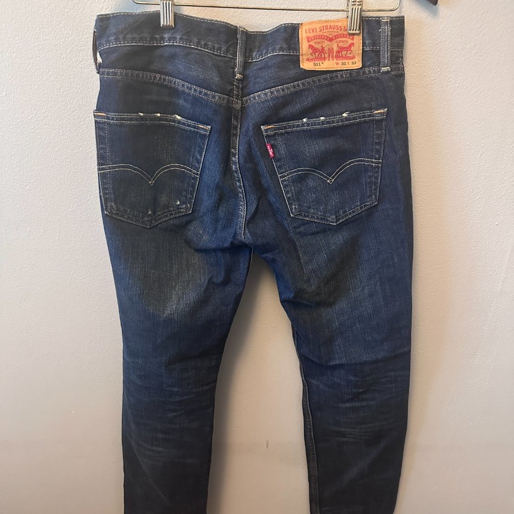 Levi's 511 Straight Fit Destroyed / Tattered W 31 L 32 - Picture 4 of 6